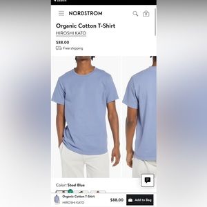 HIROSHI KATO Organic Cotton T-Shirt in Steel Blue